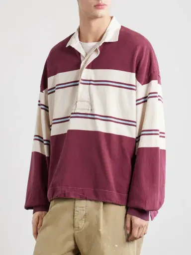 KAPITAL BIG Striped Cotton-Jersey Polo Shirt - Men | Thumbnail 3