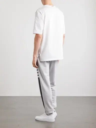 Thom Browne Logo-Appliquéd Striped Cotton-Jersey T-Shirt - Men | Thumbnail 4 Thom Browne Logo-Appliquéd Striped Cotton-Jersey T-Shirt - Men | Thumbnail 4
