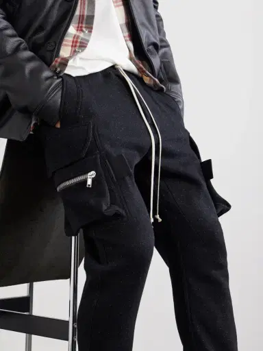 Rick Owens Mastodon Tapered Wool and Cotton-Blend Jersey Sweatpants - Men | Thumbnail 5