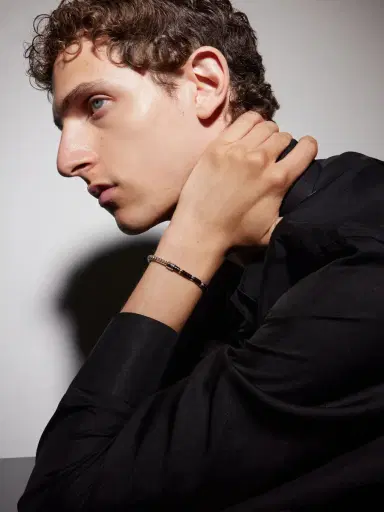 John Hardy Heishi Sterling Silver and Onyx Beaded Bracelet - Men | Thumbnail 2