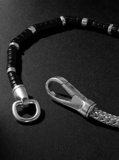 John Hardy Heishi Sterling Silver and Onyx Beaded Bracelet - Men | Thumbnail 4