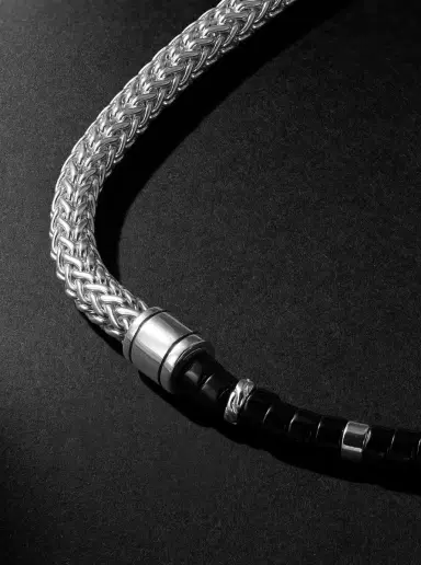 John Hardy Heishi Sterling Silver and Onyx Beaded Bracelet - Men | Thumbnail 5