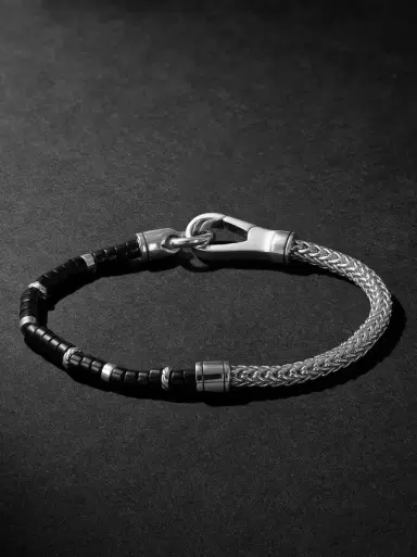 John Hardy Heishi Sterling Silver and Onyx Beaded Bracelet - Men | Thumbnail 1