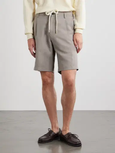 ELEVENTY Wide-Leg Lyocell and Linen-Blend Twill Shorts - Men | Thumbnail 3