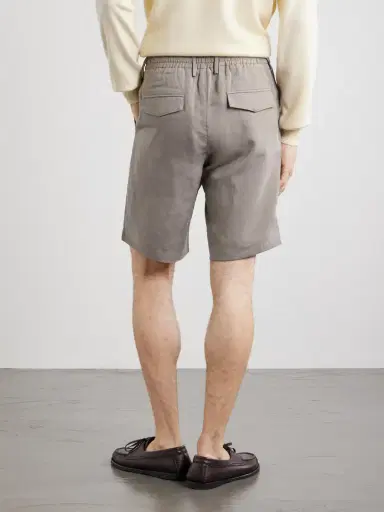 ELEVENTY Wide-Leg Lyocell and Linen-Blend Twill Shorts - Men | Thumbnail 4