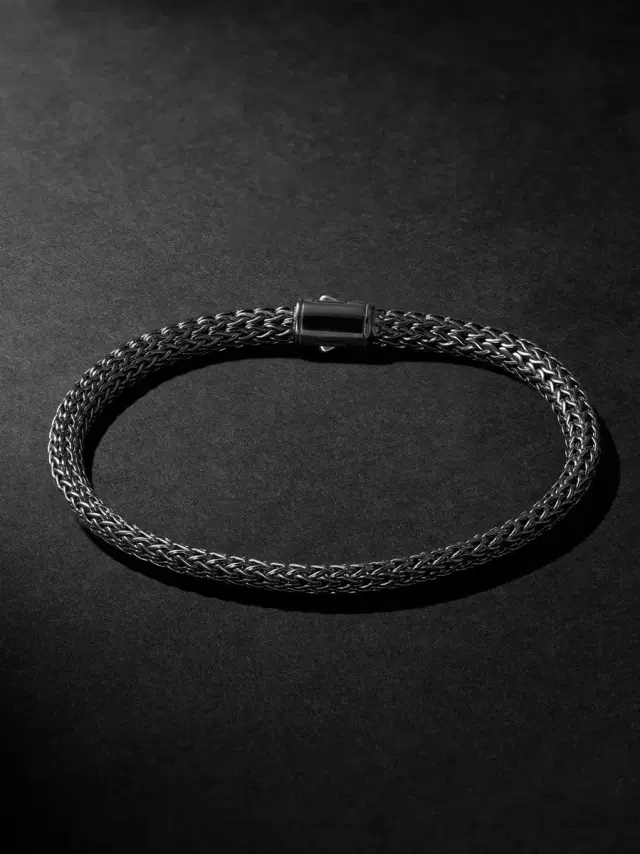 John Hardy Icon Rhodium-Plated Sterling Silver Bracelet - Men