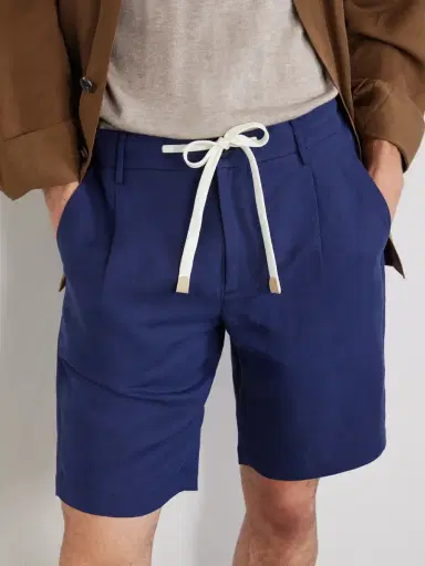 ELEVENTY Wide-Leg Lyocell and Linen-Blend Twill Shorts - Men | Thumbnail 5