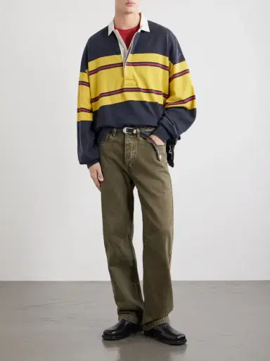 KAPITAL BIG Striped Cotton-Jersey Polo Shirt - Men | Thumbnail 2