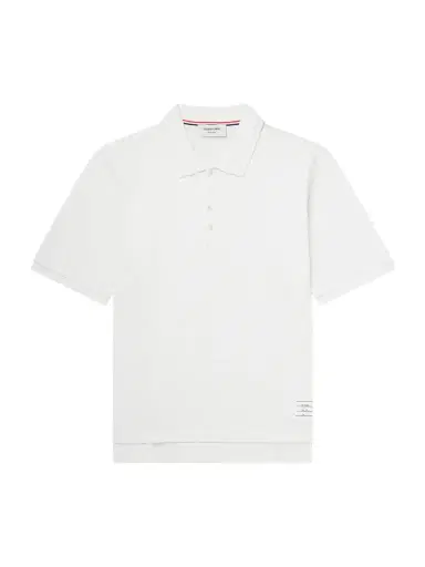 Thom Browne Striped Logo-Appliqué Cotton-Jersey Polo Shirt - Men | Thumbnail 1