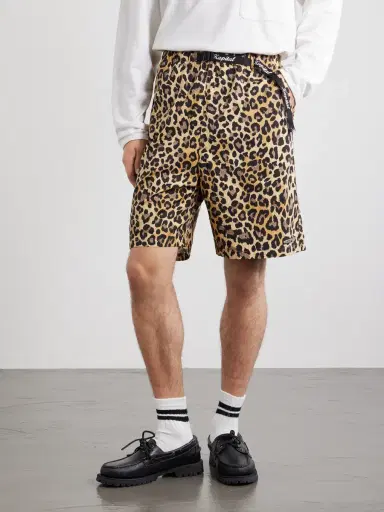 KAPITAL Wide-Leg Belted Leopard-Print Cotton-Twill Shorts - Men | Thumbnail 3