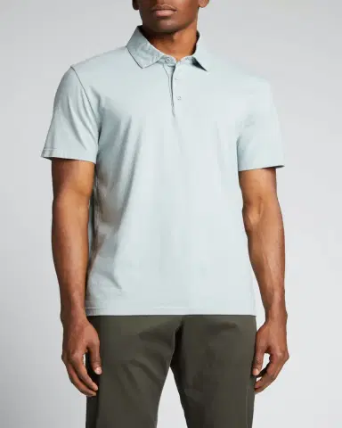 Vince Men's Garment-Dyed Polo Shirt | Thumbnail 3 Vince Men's Garment-Dyed Polo Shirt | Thumbnail 3