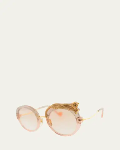 Anna-Karin Karlsson Rose et la Roue Round Mixed-Media Sunglasses | Thumbnail 2