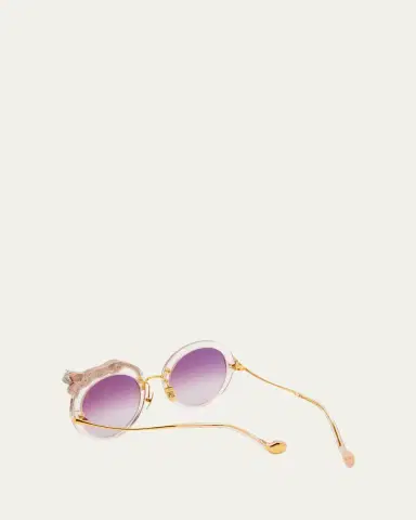 Anna-Karin Karlsson Rose et la Roue Round Mixed-Media Sunglasses | Thumbnail 3