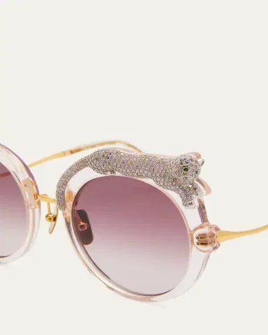 Anna-Karin Karlsson Rose et la Roue Round Mixed-Media Sunglasses | Thumbnail 5