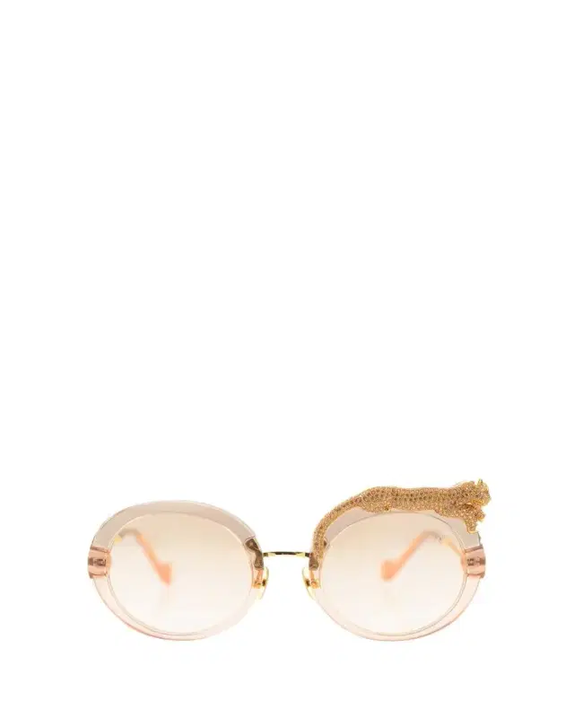 Anna-Karin Karlsson Rose et la Roue Round Mixed-Media Sunglasses