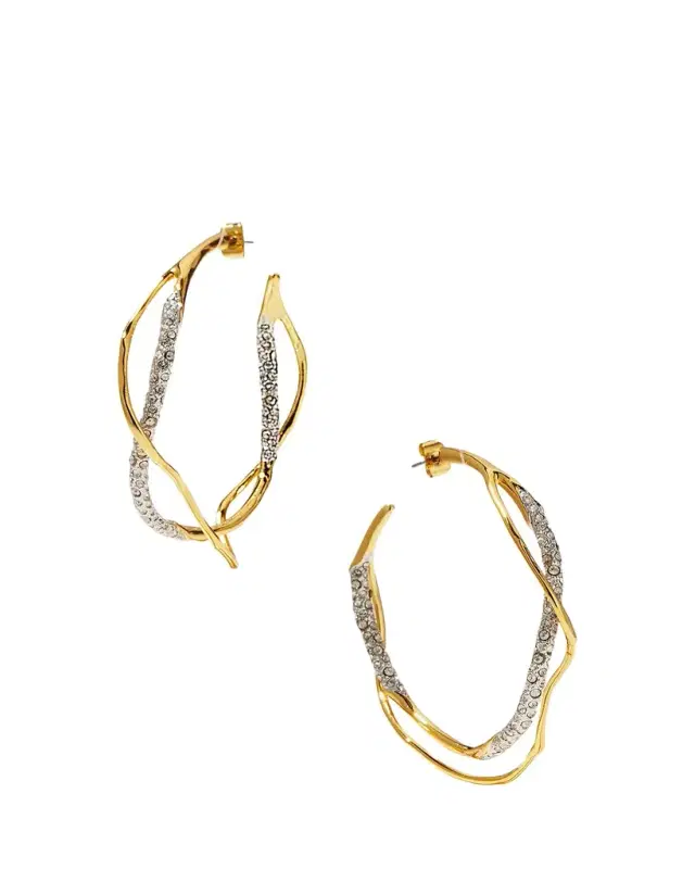 ALEXIS BITTAR Intertwined Pave Hoop Earrings