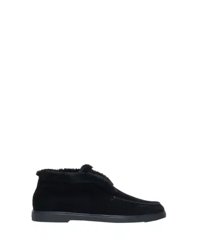 Santoni Fortune Shearling Suede Loafer Booties | Thumbnail 1 Santoni Fortune Shearling Suede Loafer Booties | Thumbnail 1