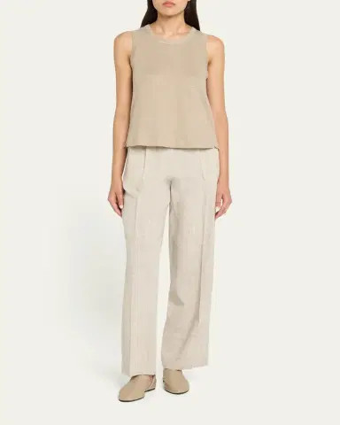 Majestic Filatures Crewneck Stretch Linen Tank | Thumbnail 2