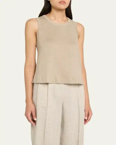 Majestic Filatures Crewneck Stretch Linen Tank | Thumbnail 4