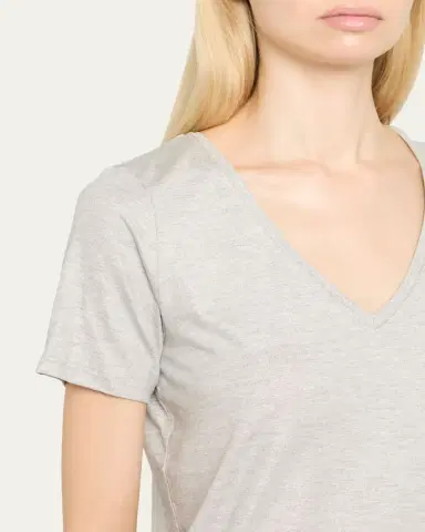 MAJESTIC FILATURES Soft Touch V-Neck Shimmer Jersey T-Shirt | Thumbnail 5 MAJESTIC FILATURES Soft Touch V-Neck Shimmer Jersey T-Shirt | Thumbnail 5