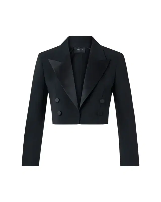 Akris Holly Double-Breasted Crop Tuxedo Jacket