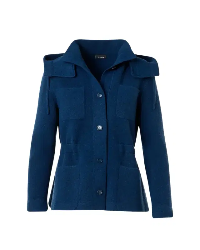 Akris Cashmere Pique Knit Jacket With Detachable-Hood