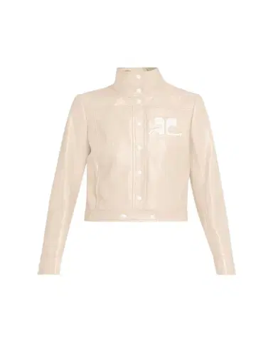 Courrèges Textured Vinyl Crop Jacket | Thumbnail 1 Courrèges Textured Vinyl Crop Jacket | Thumbnail 1