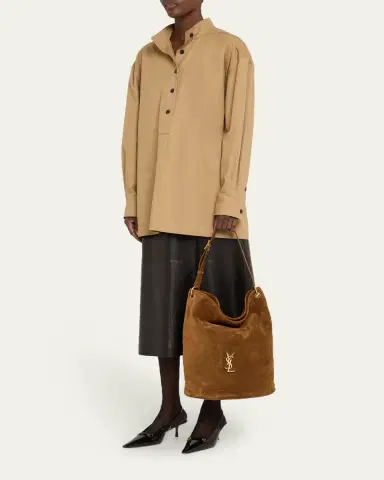 Saint Laurent Niki YSL Bucket Bag in Quilted Suede | Thumbnail 5