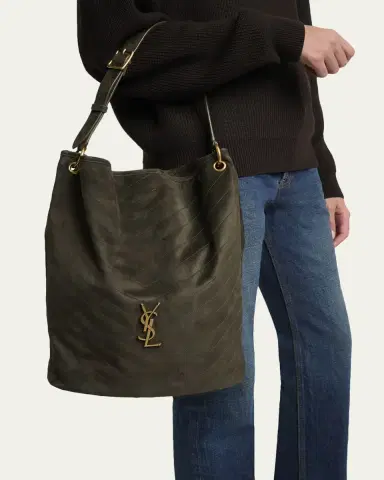 Saint Laurent Niki YSL Bucket Bag in Quilted Suede | Thumbnail 6