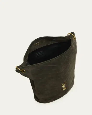 Saint Laurent Niki YSL Bucket Bag in Quilted Suede | Thumbnail 8