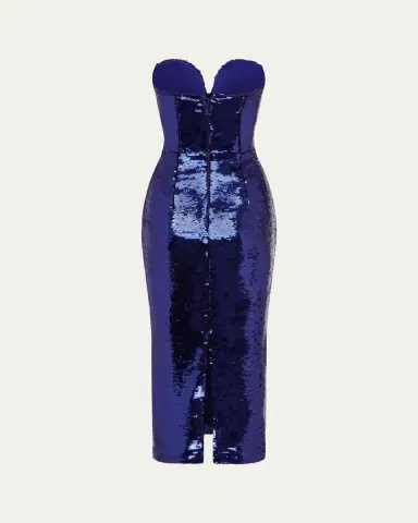 Alex Perry Strapless Sweetheart Sequined Midi Dress | Thumbnail 2 Alex Perry Strapless Sweetheart Sequined Midi Dress | Thumbnail 2