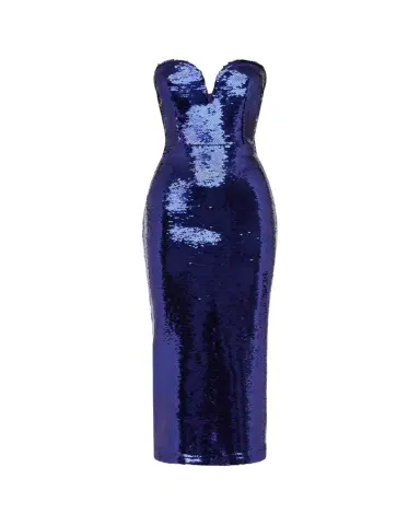 Alex Perry Strapless Sweetheart Sequined Midi Dress | Thumbnail 1 Alex Perry Strapless Sweetheart Sequined Midi Dress | Thumbnail 1