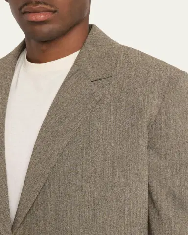 The Row Men's Devlin Wool Concealed-Front Blazer | Thumbnail 5 The Row Men's Devlin Wool Concealed-Front Blazer | Thumbnail 5