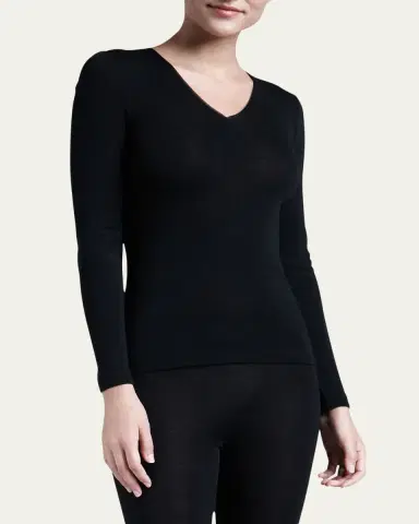 Hanro Wool & Silk Blend V-Neck Top | Thumbnail 2 Hanro Wool & Silk Blend V-Neck Top | Thumbnail 2