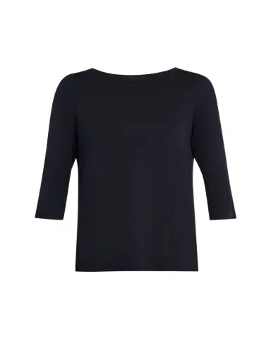 MAJESTIC FILATURES Soft Touch 3/4-Sleeve Pleat Back Crewneck Tee | Thumbnail 1