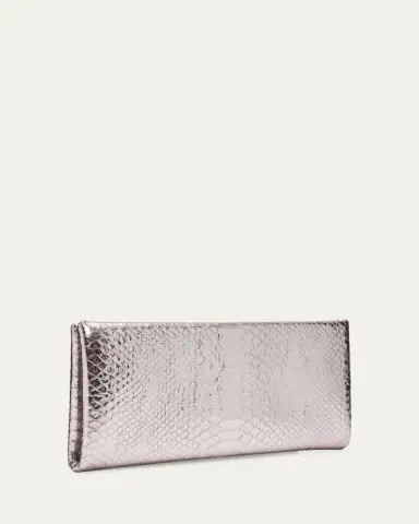 Tom Ford Ava Snake-Embossed Printed Leather Clutch | Thumbnail 2