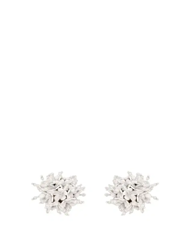 Oscar de la Renta Firework Clip-On Stud Earrings, White