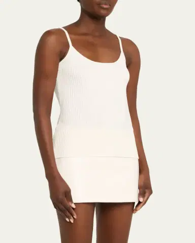 Courrèges Logo Ribbed Knit Tank Top | Thumbnail 4