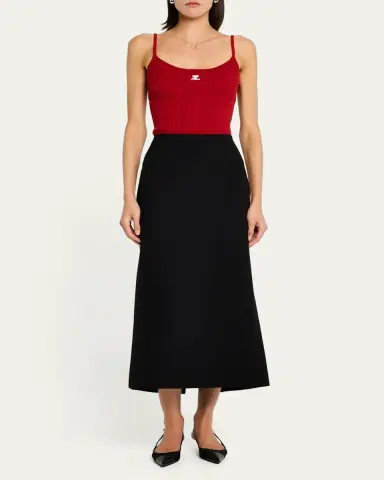 Courrèges Logo Ribbed Knit Tank Top | Thumbnail 6
