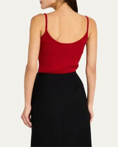 Courrèges Logo Ribbed Knit Tank Top | Thumbnail 7