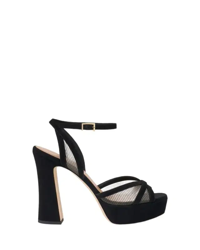 Malone Souliers Sylvie 125mm Suede & Mesh Platform Sandals