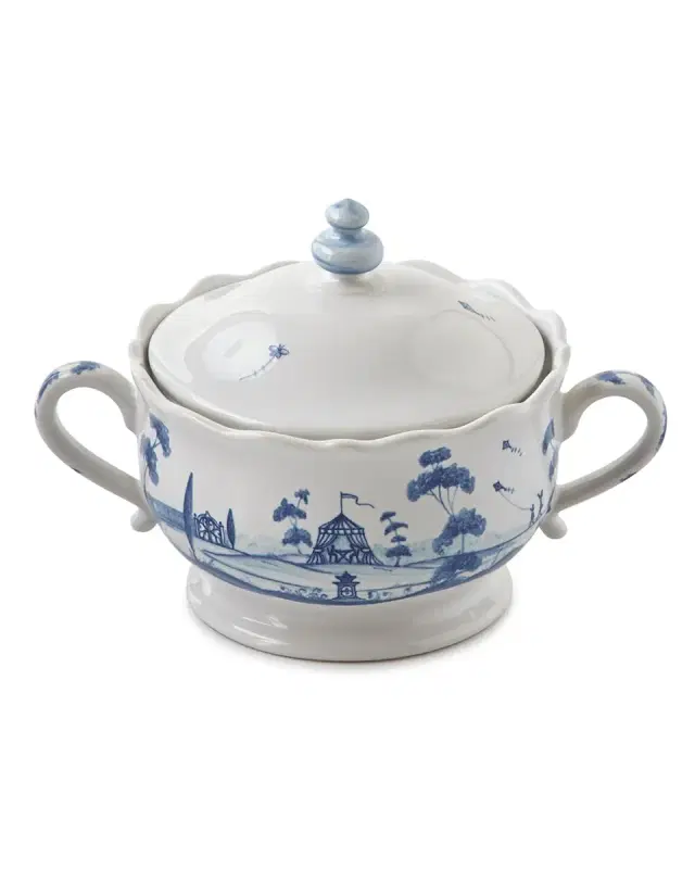 Juliska Country Estate Delft Blue Sugar Bowl with Lid