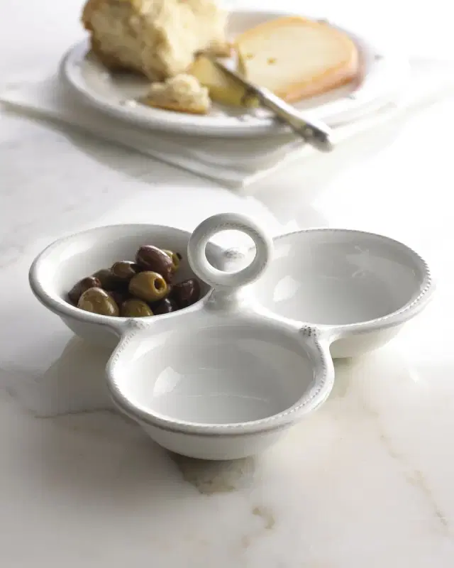 Juliska Berry & Thread Whitewash Triple Bowl Server