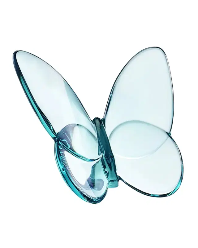 Baccarat 2.5" Lucky Crystal Turquoise Butterfly