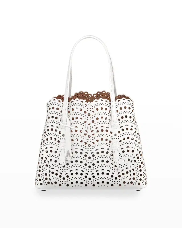 ALAÏA Mina 25 Tote Bag in Vienne Wave Perforated Leather