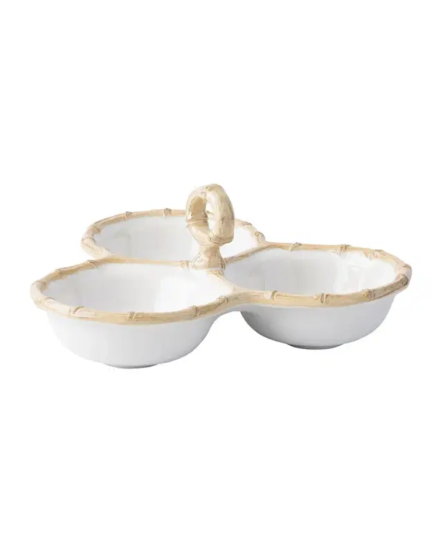 Juliska Bamboo 9" Triple Bowl Server - Natural