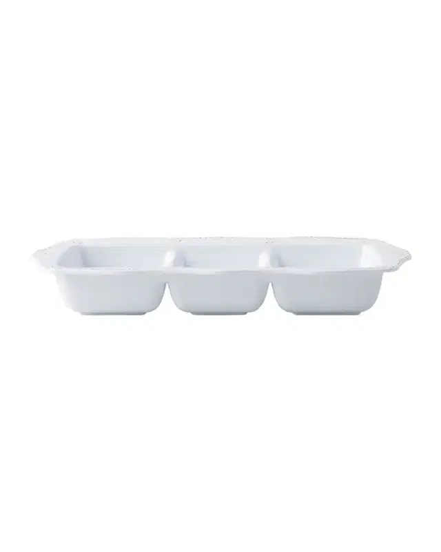 Juliska Berry & Thread Melamine 14" Triple Section Server - Whitewash