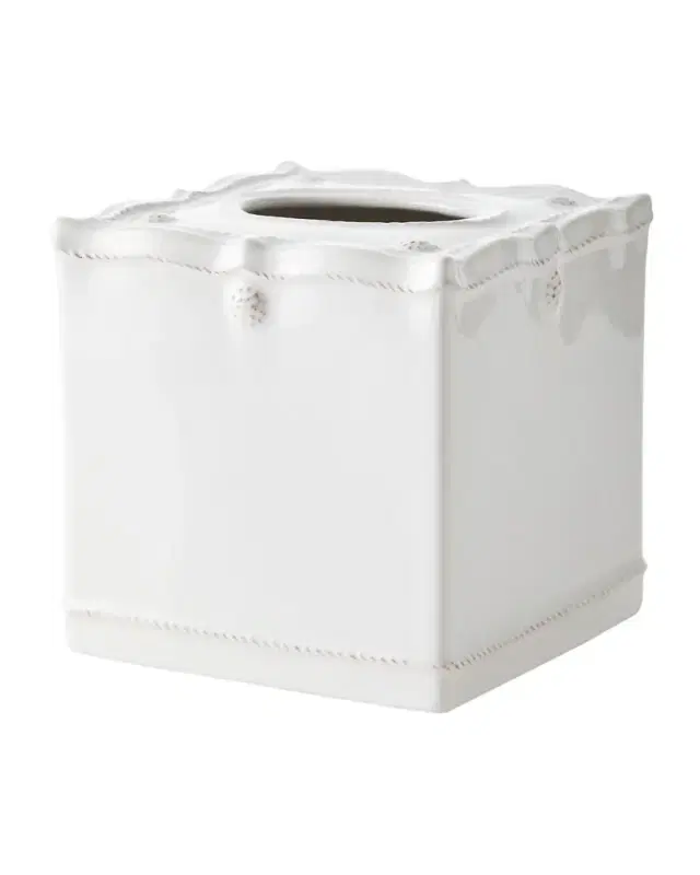 Juliska Berry & Thread Tissue Box Cover - Whitewash