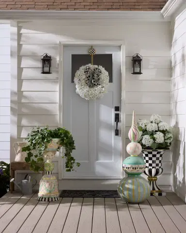MacKenzie-Childs Courtly Check Pedestal Urn | Thumbnail 8 MacKenzie-Childs Courtly Check Pedestal Urn | Thumbnail 8
