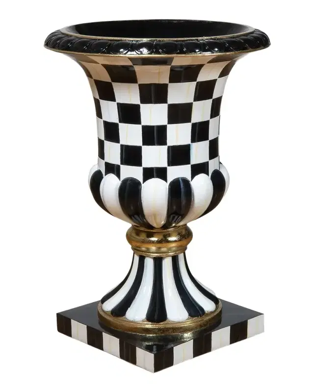 MacKenzie-Childs Courtly Check Pedestal Urn